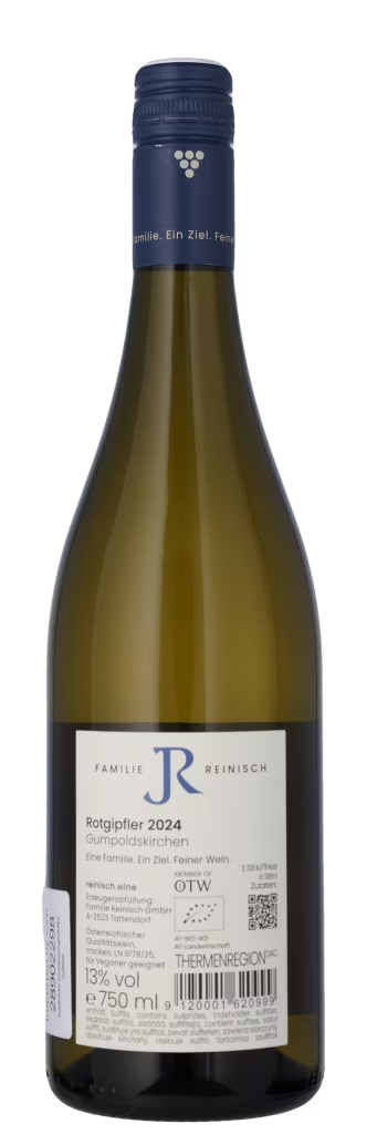 Rotgipfler Gumpoldskirchen ØKO 2024 – Familie Reinisch – 75 cl – bagside