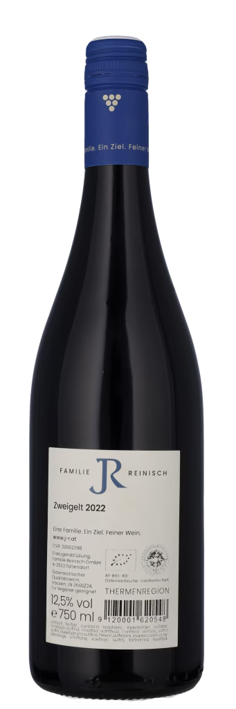 Zweigelt ØKO 2022 – Familie Reinisch – 75 cl – bagside