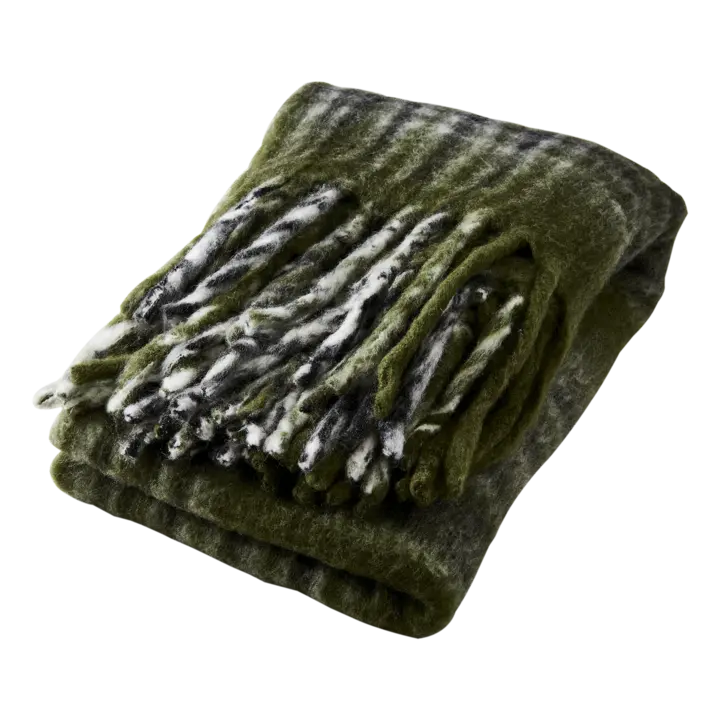 FRASSE Tæppe, Grøn/sort/hvid
