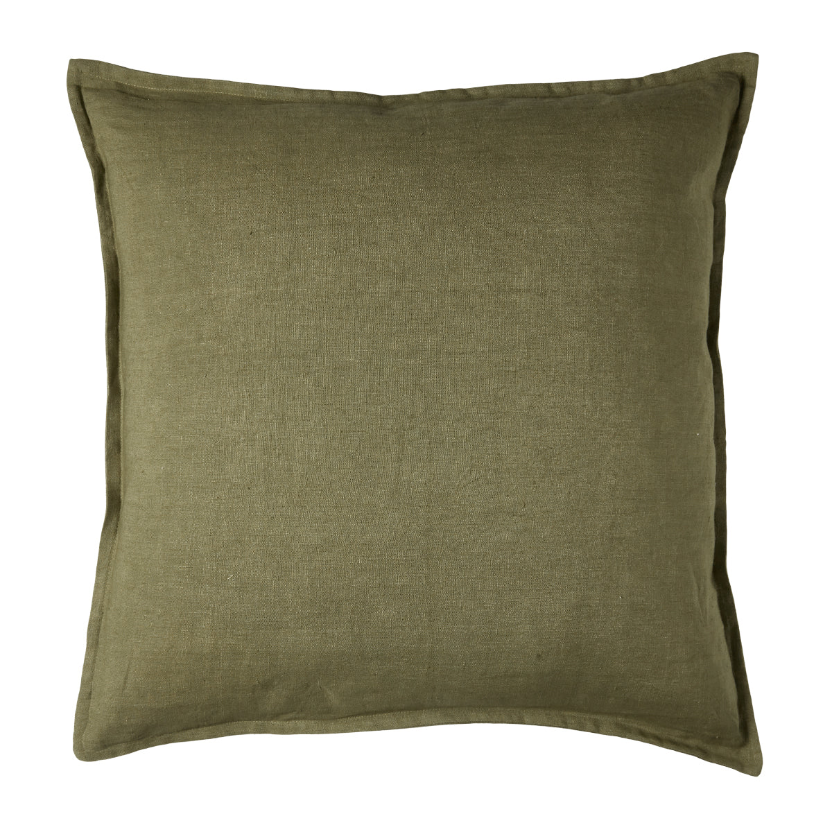 Pude m/fyld 60x60cm hør/bom , Olive