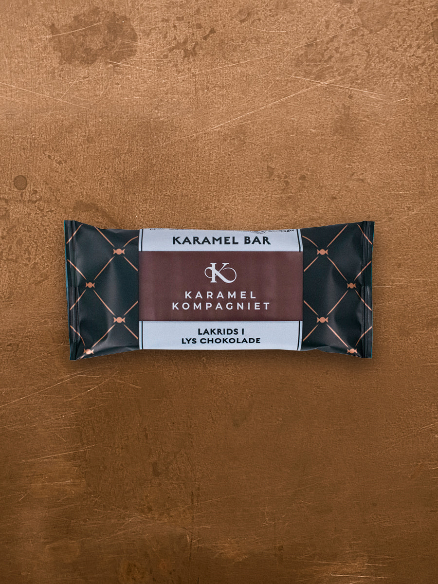 Karamel bar, Lakrids i lys chokolade