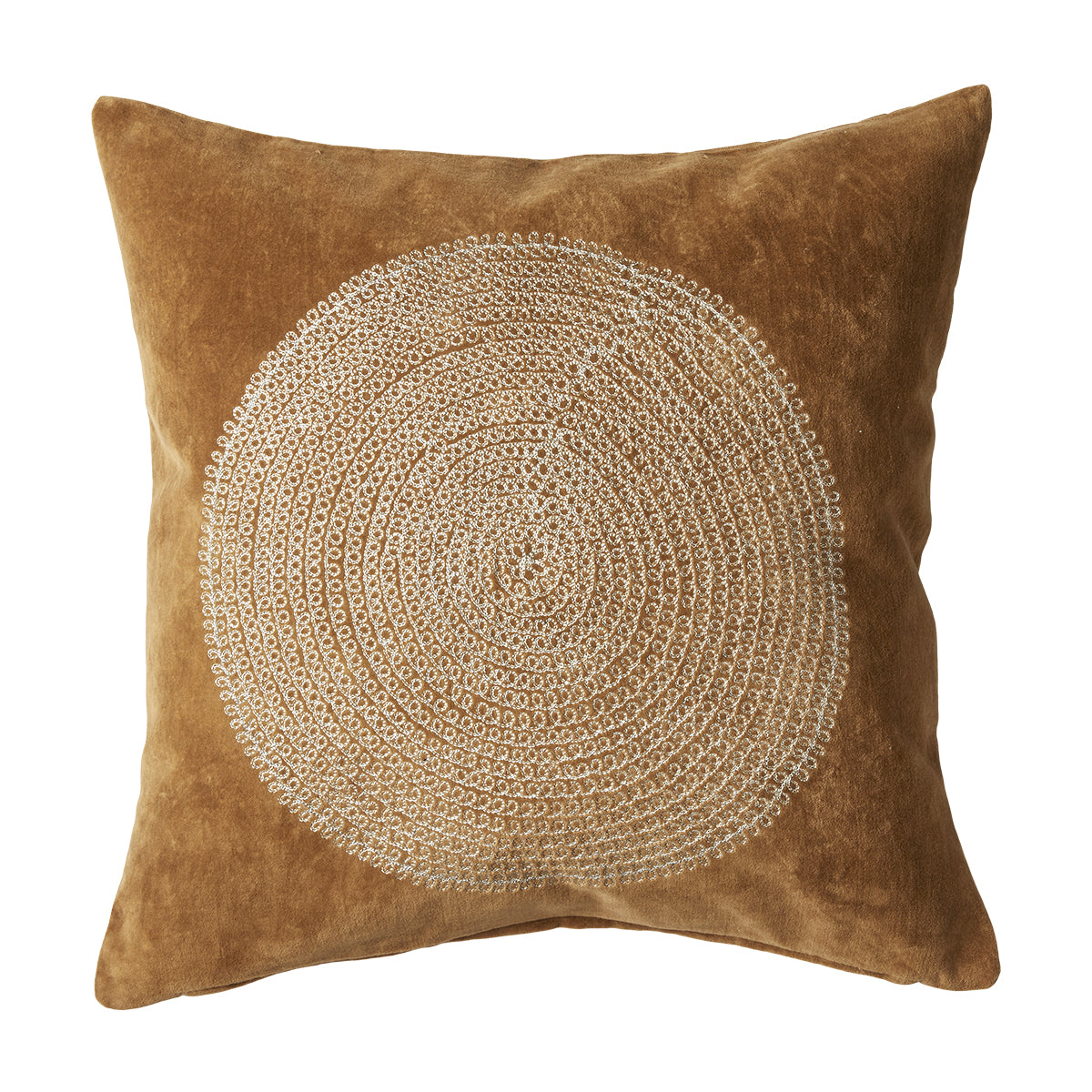 Pude m/fyld 50x50cm bomuld/velour , Golden