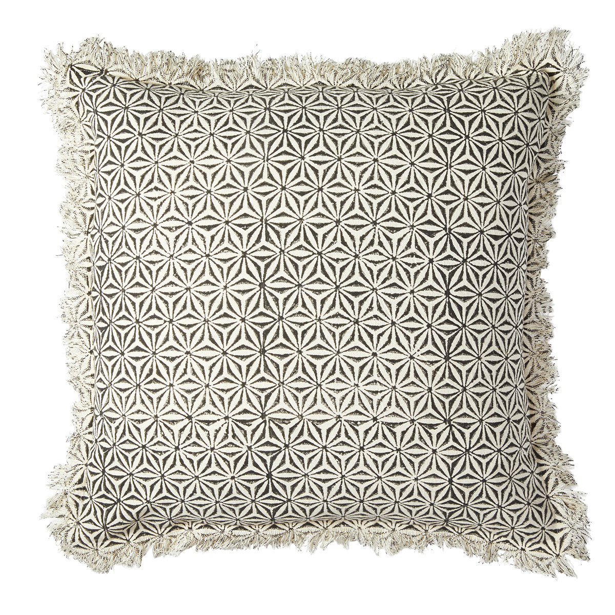 Pude u/fyld 50x50cm bomuld , White/black