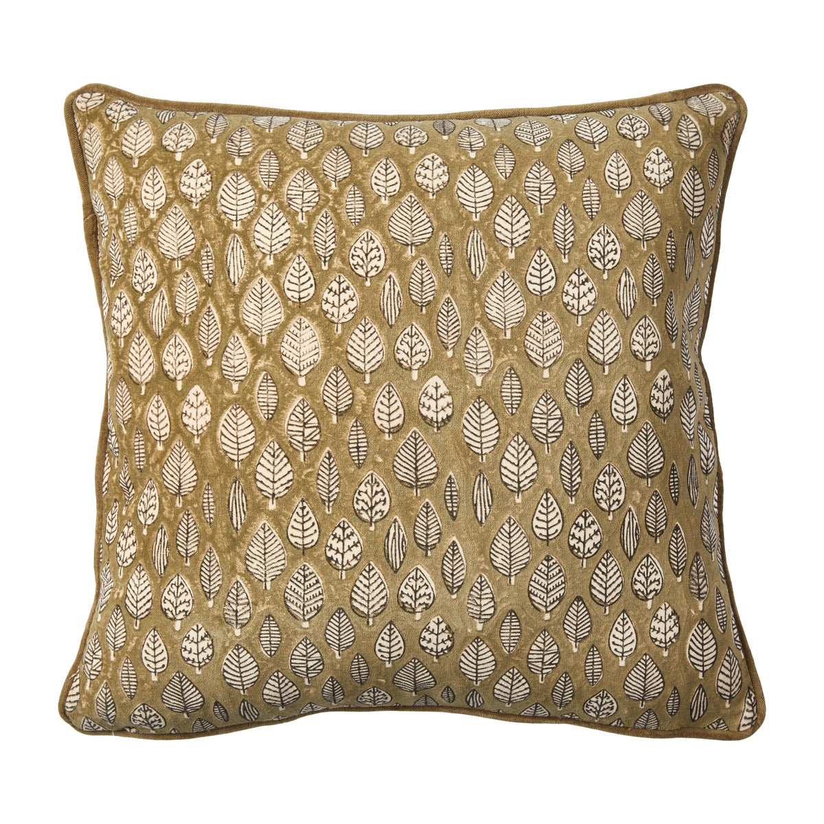 Pude m/fyld 50x50cm velour , Olive