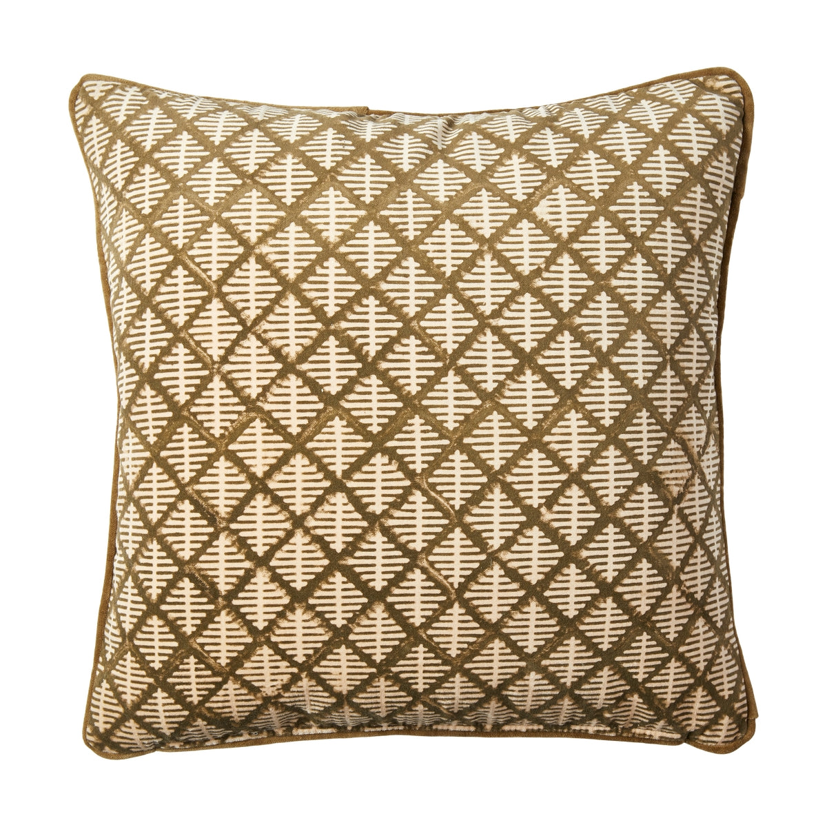 Pude m/fyld 50x50cm velour , Olive