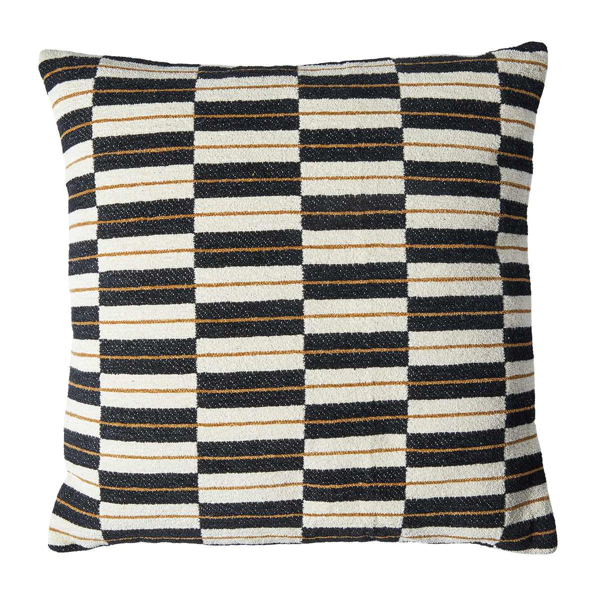 Pude m fyld 45x45cm bomuld , Black/white