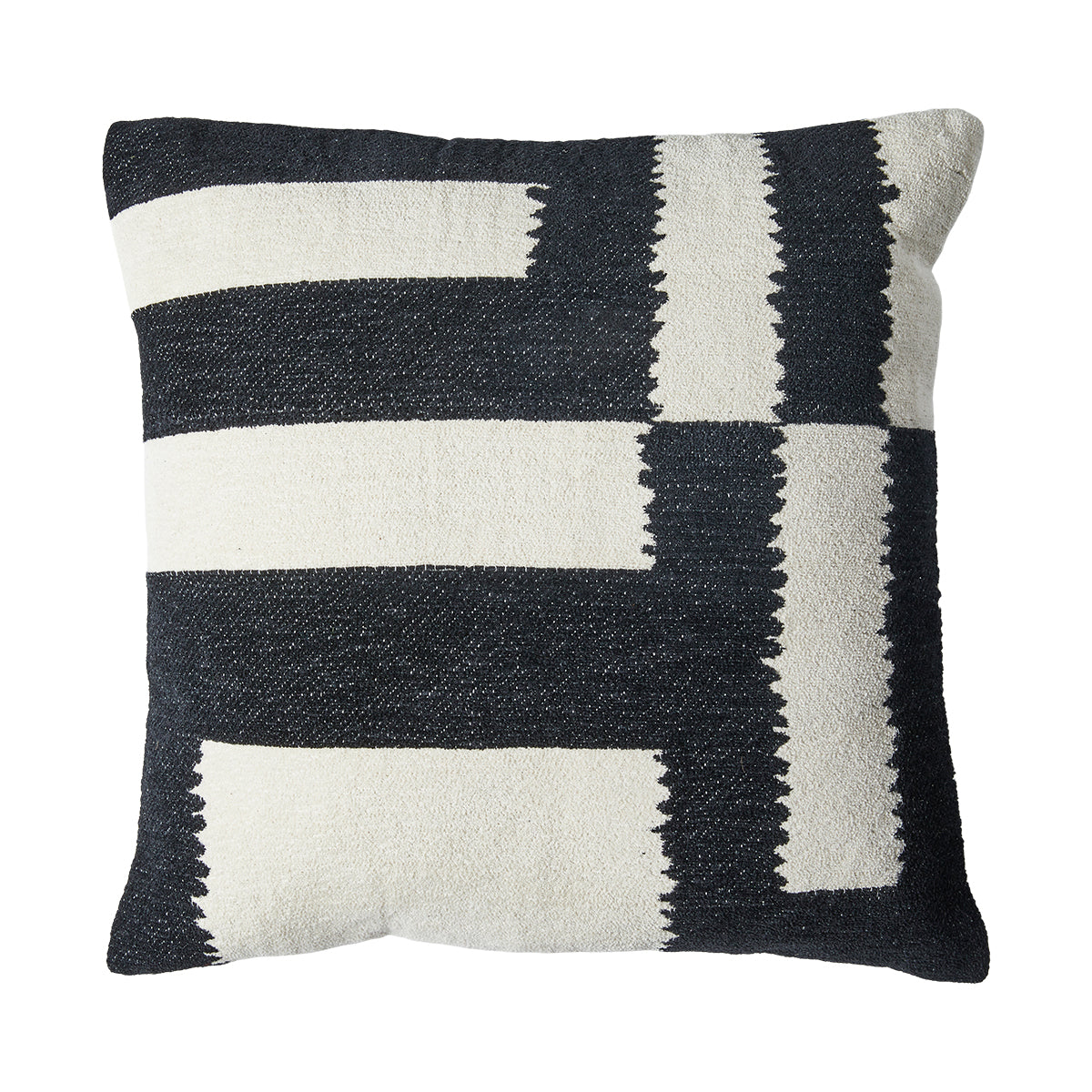 Pudebetræk 45x45cm bomuld , Black/white