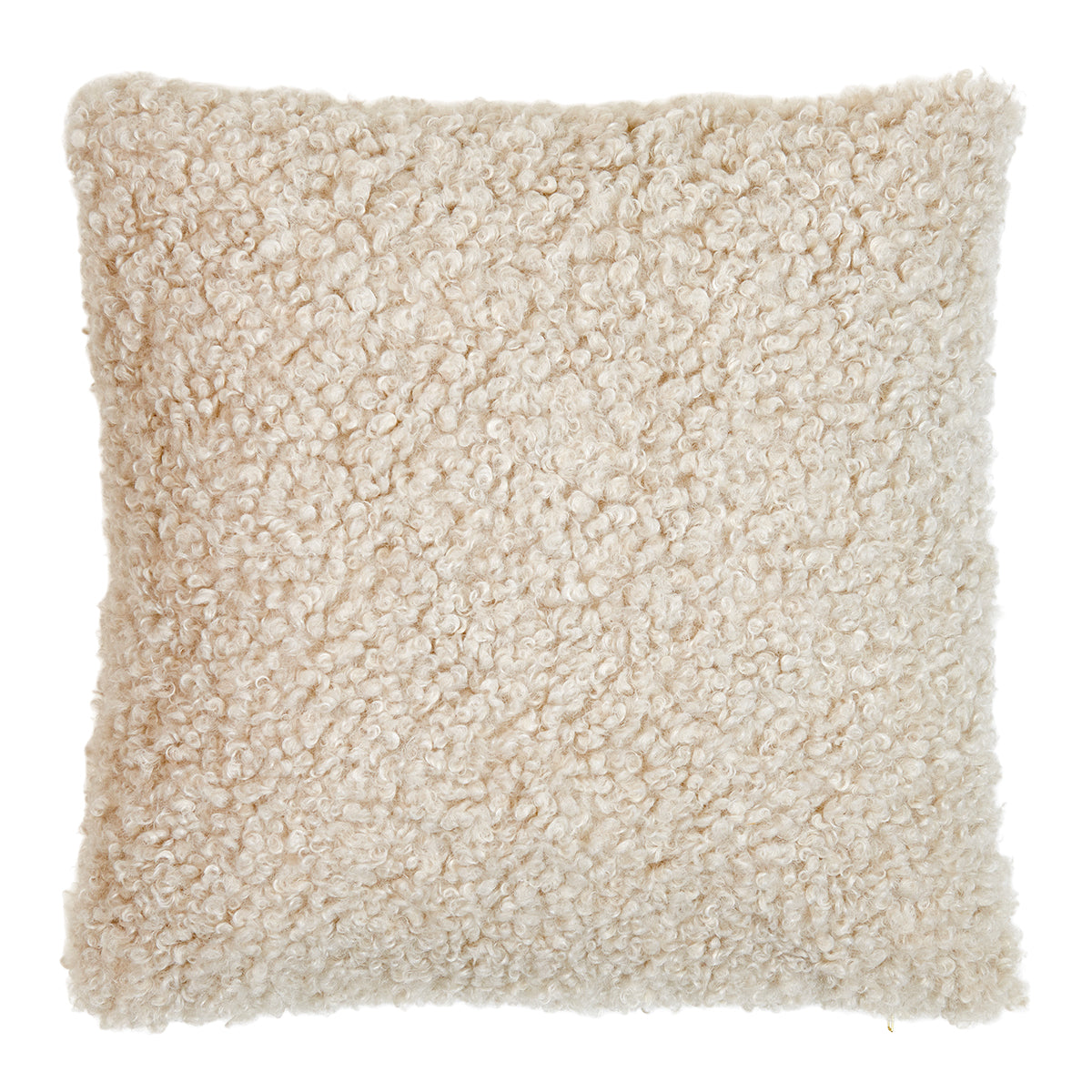 Pude m/fyld, pels lys 50x50cm