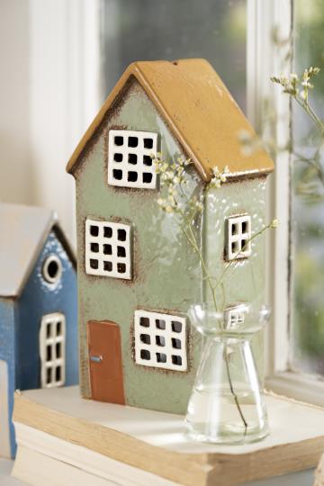 Hus t/fyrfadslys Nyhavn brun dør