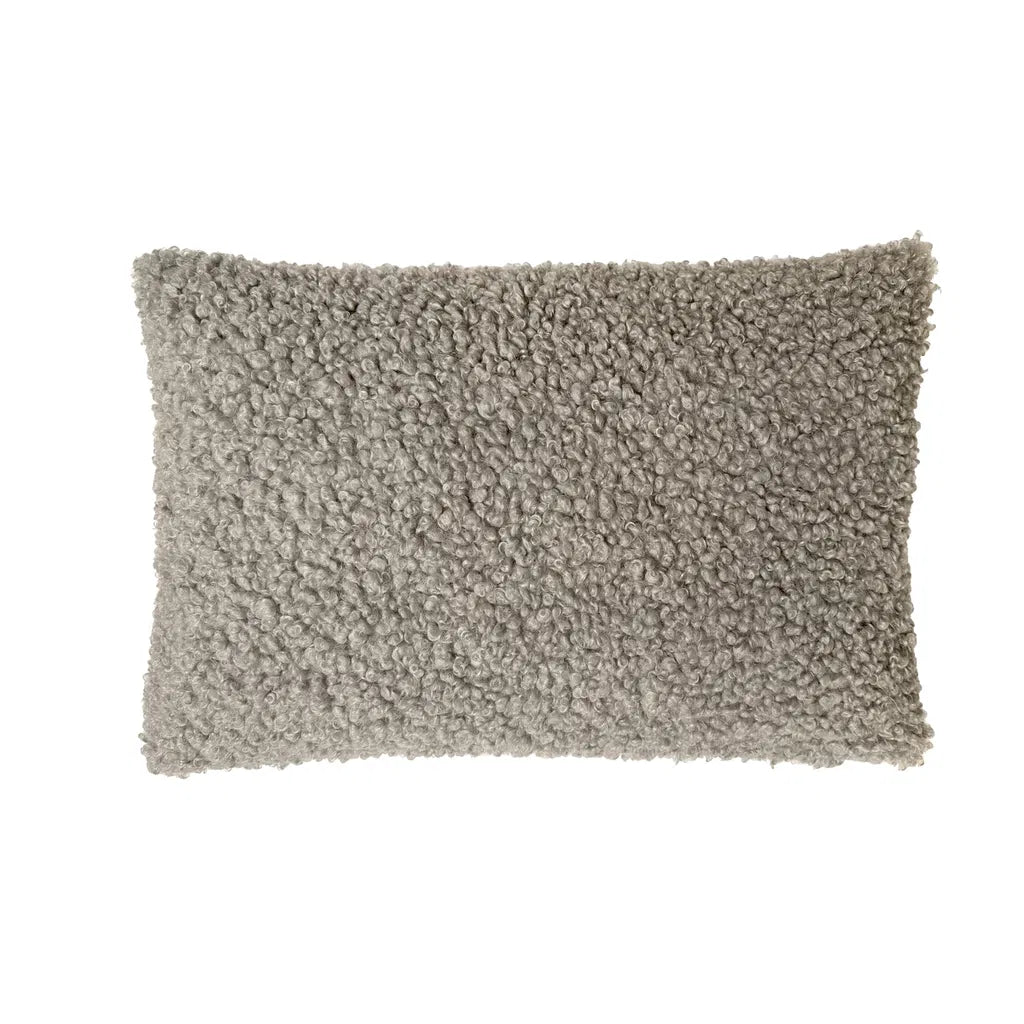 Pude m/fyld, pels grå 60x40cm