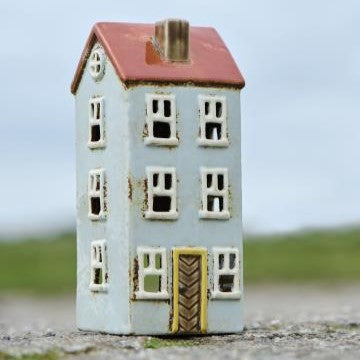 Hus t/fyrfadslys Nyhavn gul dørkarm