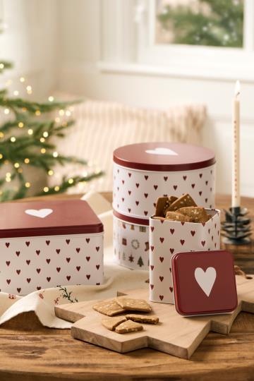 Dåse m/hjerter firkantet