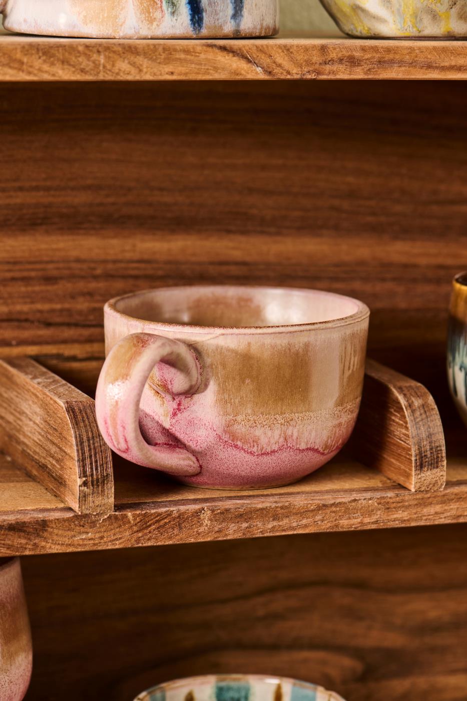 Krus m/hank Trosa lysebrun og sart rosa