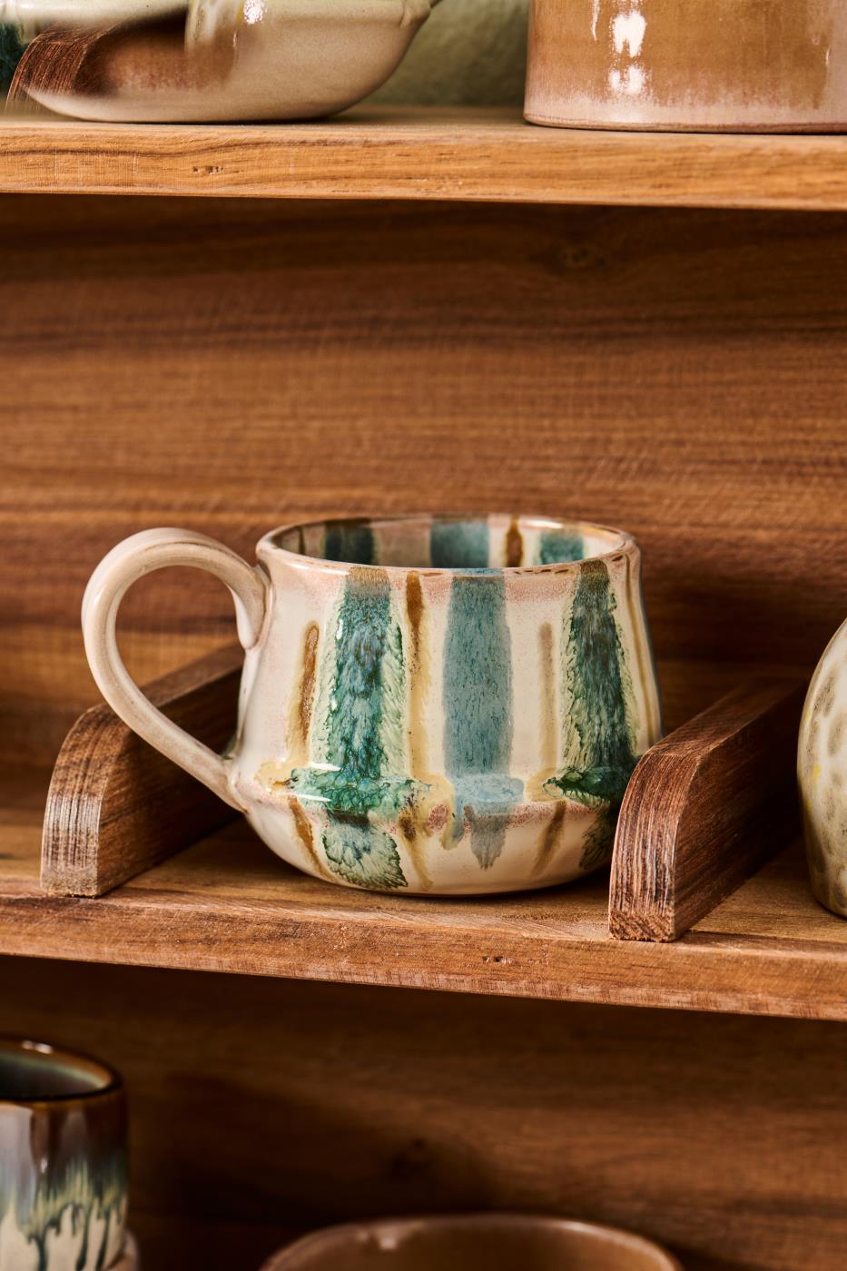 Krus m/hank Kalmar brede støvblå striber