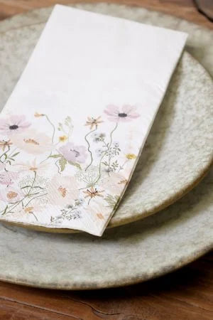 Serviet m. grøftekantsblomster