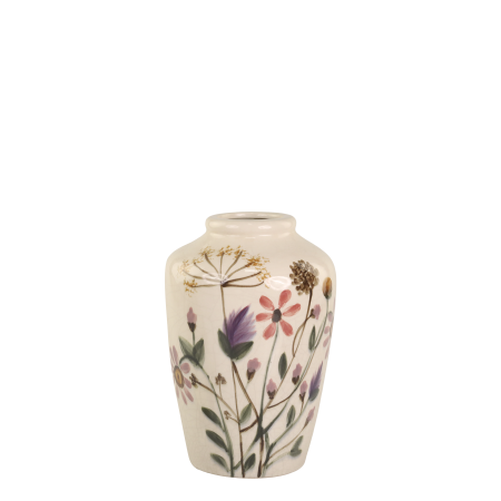 Vase m. blomstermotiv