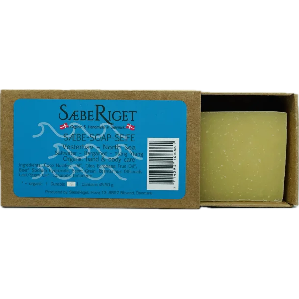 Økologisk Vesterhavs sæbe med havvand, bergamot & ylang ylang 50 gram