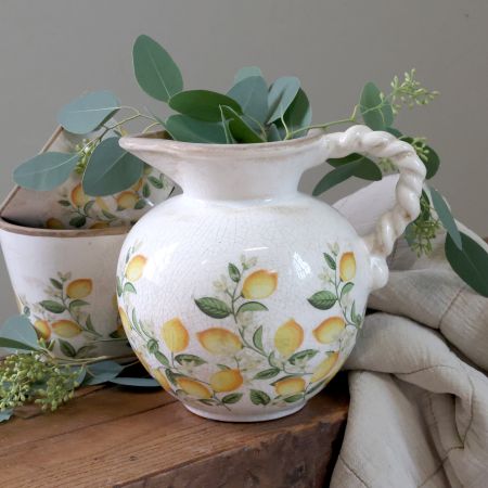 Limone Blossom Kande m. citroner og blomster
