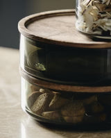 BASIL opbevaringsglas med låg i træ