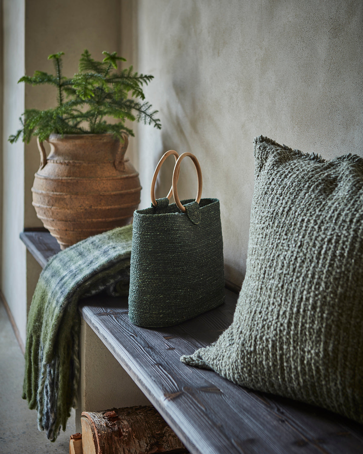 FRASSE Tæppe, Grøn/sort/hvid