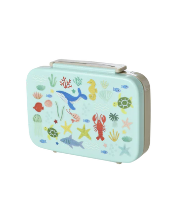 Plastik Madkasse blå Ocean Print