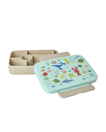 Plastik Madkasse blå Ocean Print