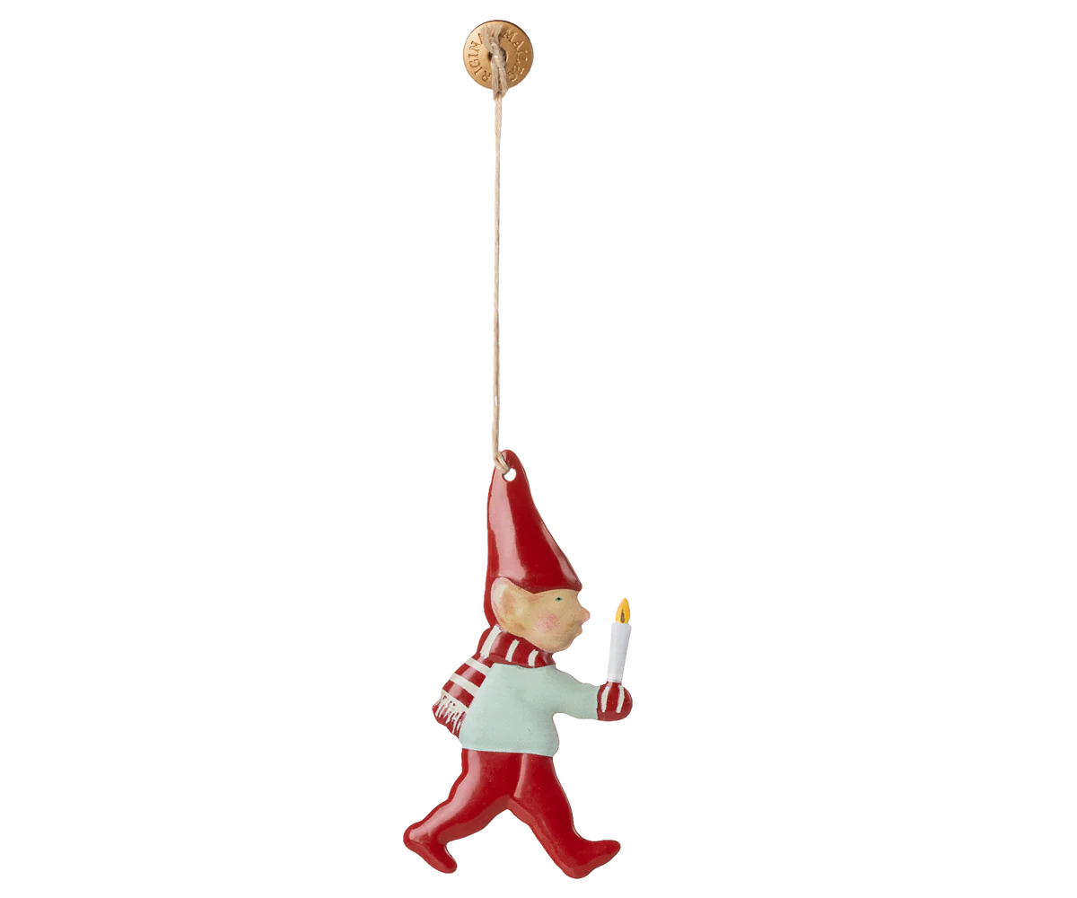 Metal ornament, Nisse - Stearinlys