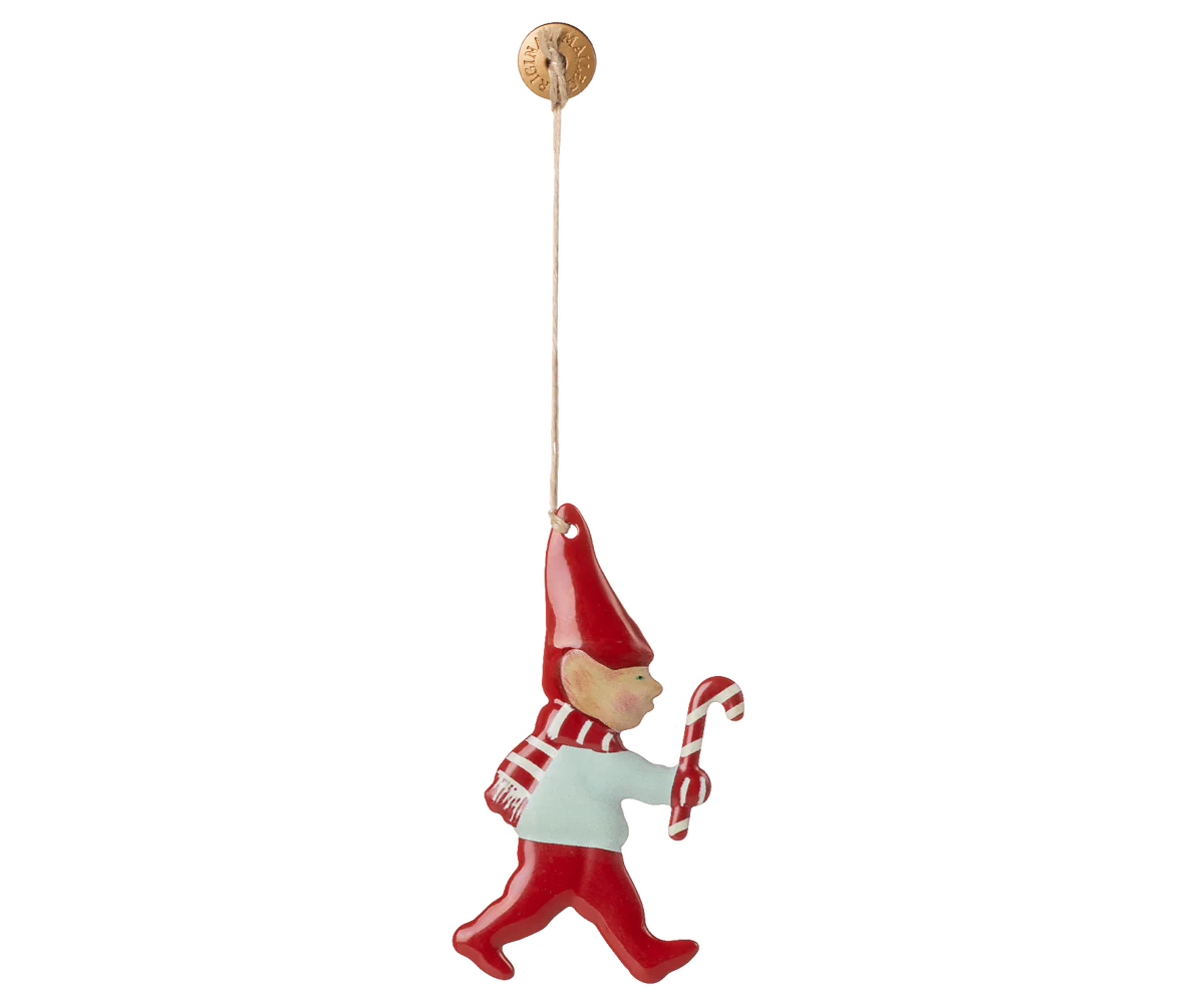 Metal ornament, Nisse - Sukkerstok