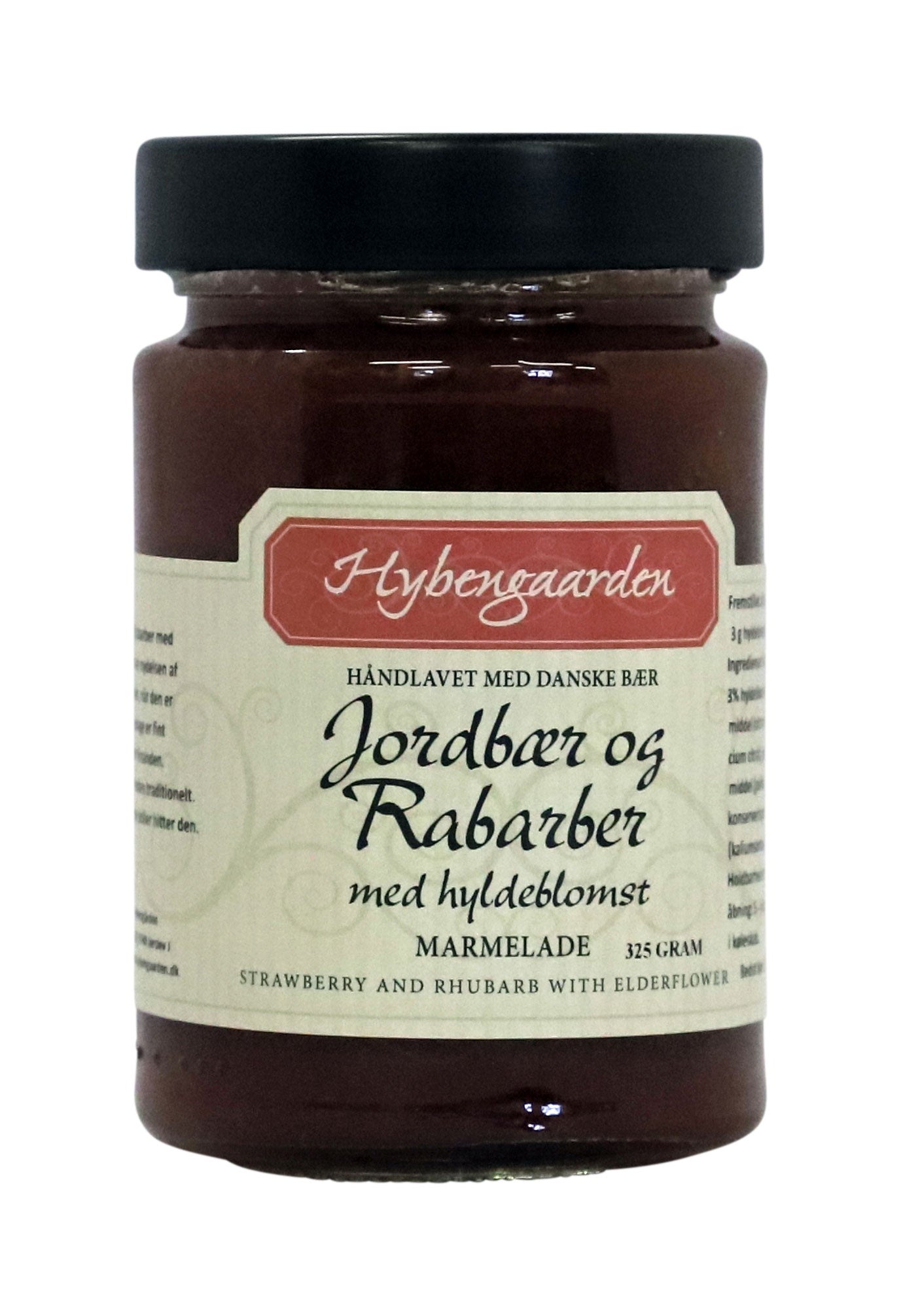 Jordbær / rabarbermarmelade med hyldeblomst