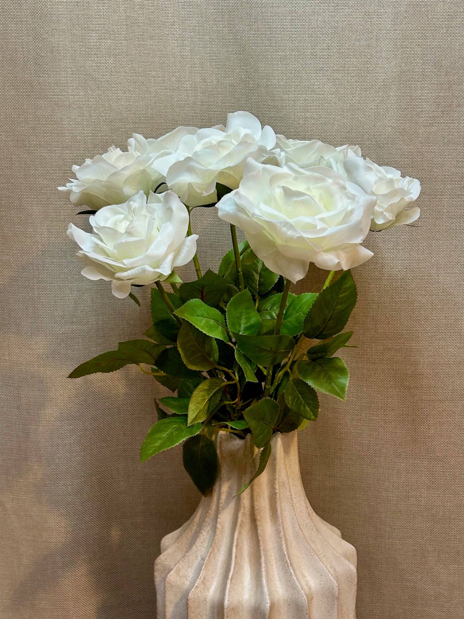Rose hvid real touch h 69cm