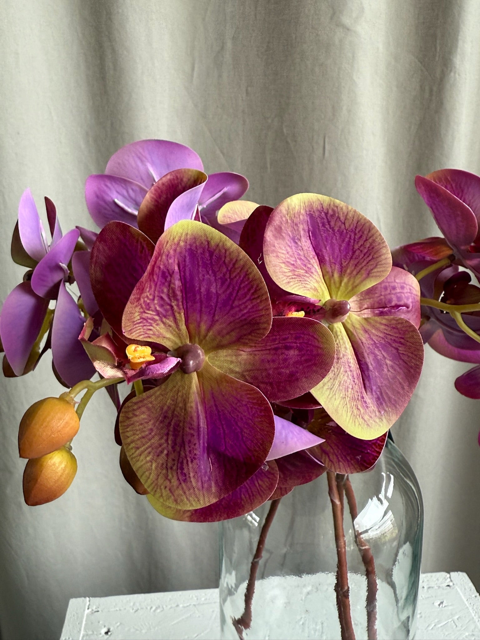 Orkide/phalaenopsis lilla real touch h 44 cm