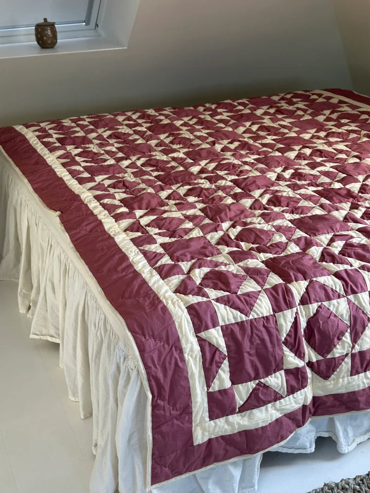 Jou patchwork plaid og sengetæppe style 8 - Red