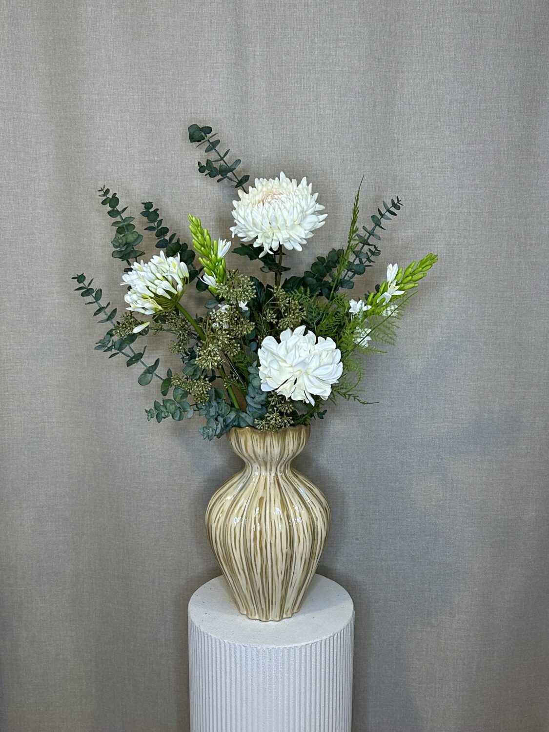 Dahlia lys creme h 57 cm