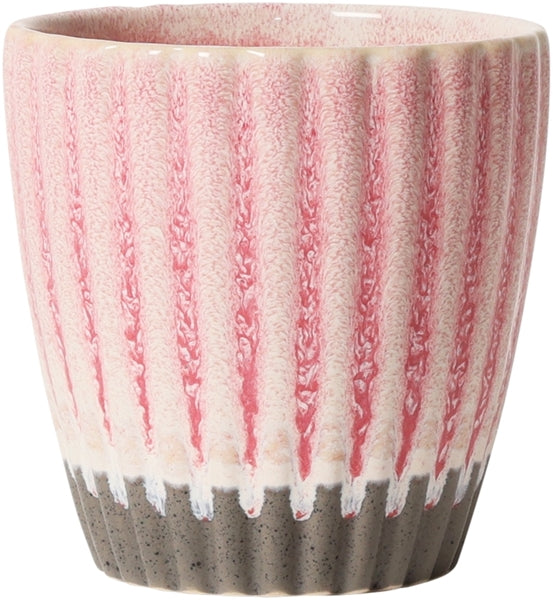 Krus u/hank, pink/grå, 8,4xø8,3 cm