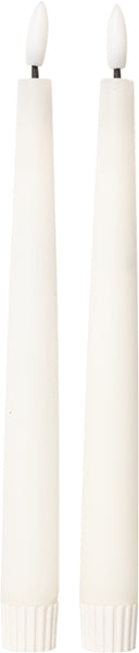 LED Kronelys, rustik, hvid, 22xø2,2 cm