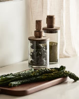 SALVIE opbevaringsglas med låg i træ, L