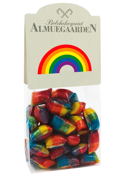 Regnbue bolcher med smag af blåbær