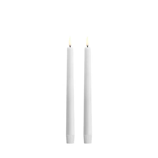 Outdoor LED taper candle, White, 2-pack, 2,3 x 25 cm