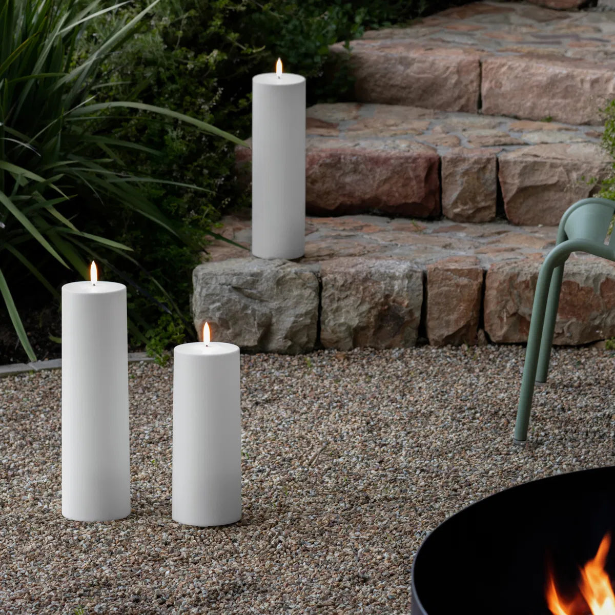 Outdoor LED maxi pillar, White, 12 x 40 cm