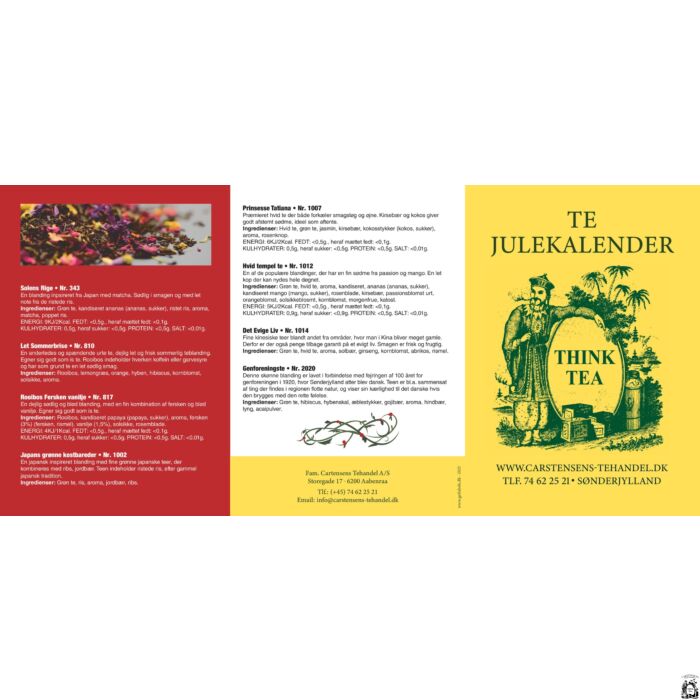 Te julekalender med 2 x 24 tebreve