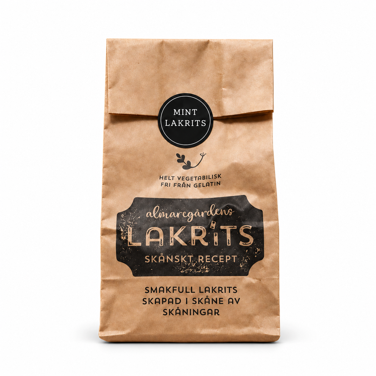 Almaregårdens Mintlakrids 150 g på hvid baggrund