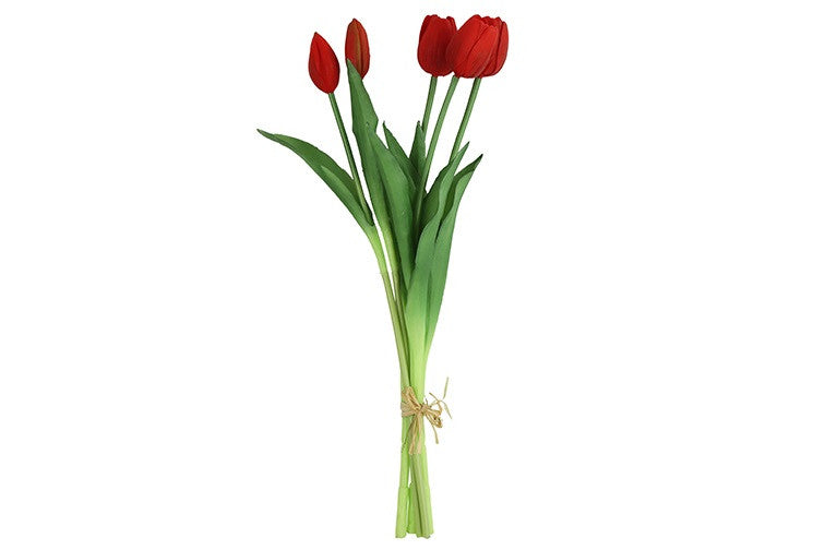 Tulipaner i bundt med 5 stk rød – 41 cm – Barbara