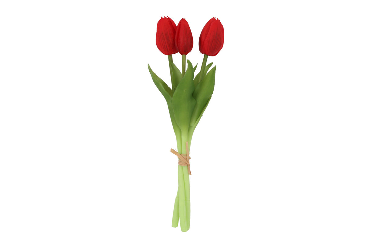 Tulipaner i bundt med 3 stk rød – 29 cm – Barbara