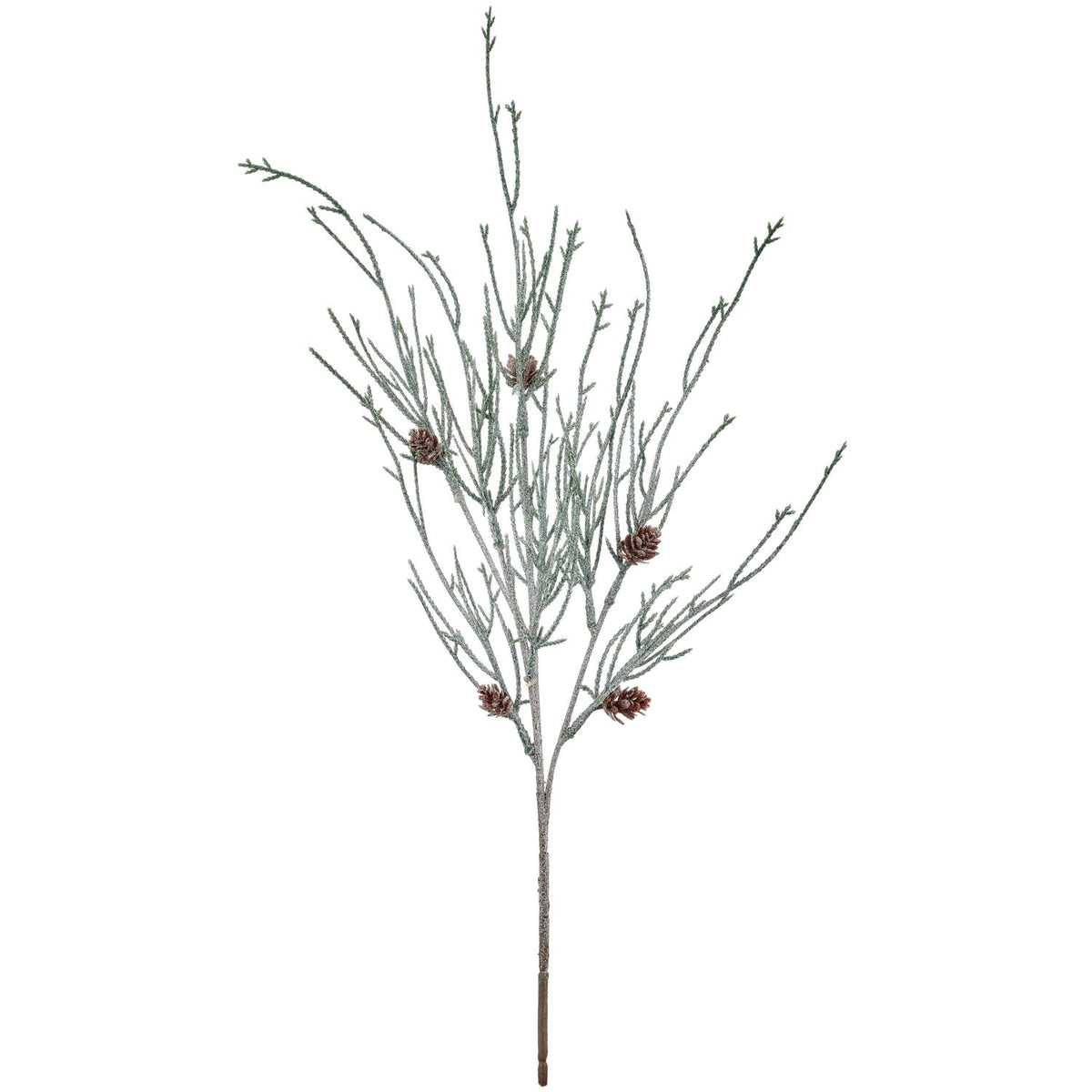 Nåletræsgren med kogler, frostet – 58 cm