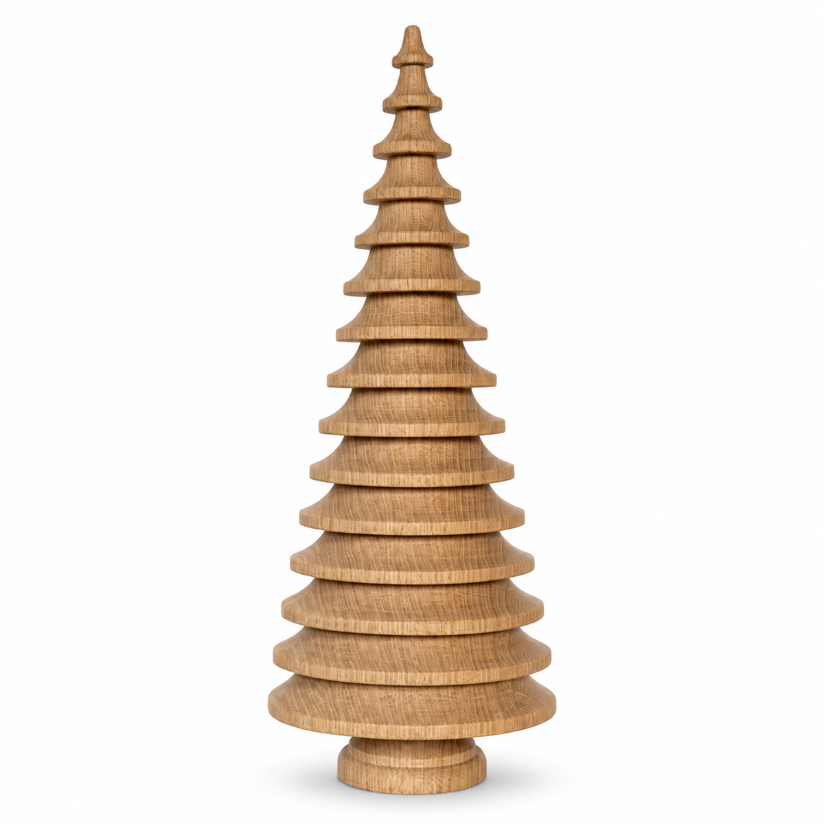 Circle juletræ – natur eg, 40 cm på hvid baggrund