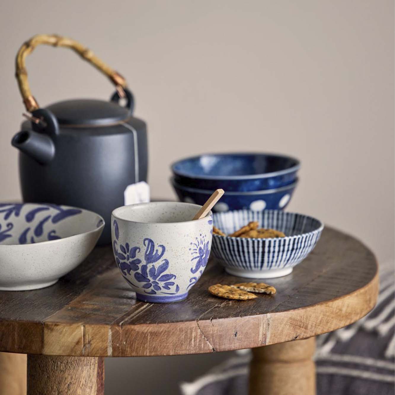 Camellia Skål, Blå, Porcelæn