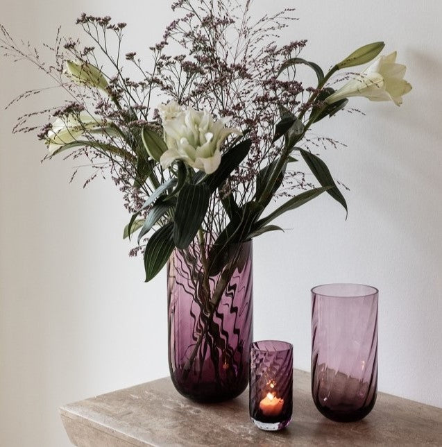 Meadow Swirl Cylinder Vase - Plum Medium