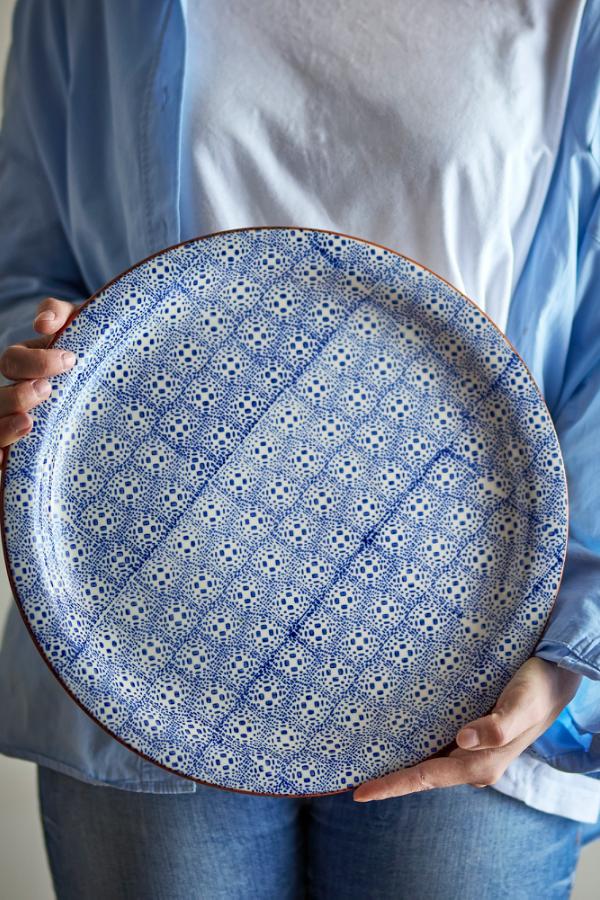 Karine Serveringsfad, Blå, Stentøj