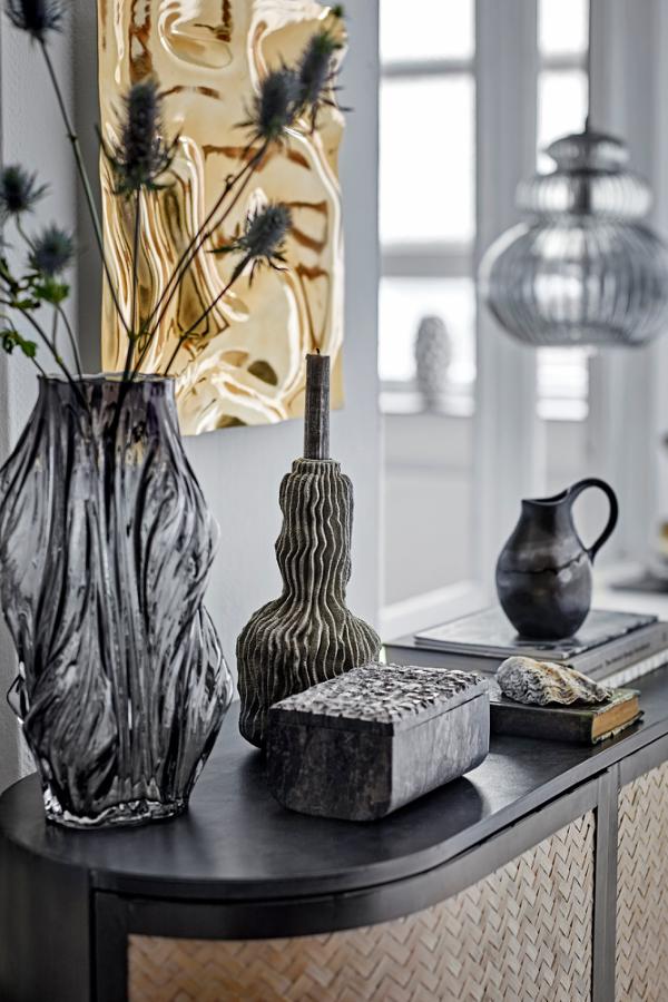 Tulla Vase, Grå, Glas
