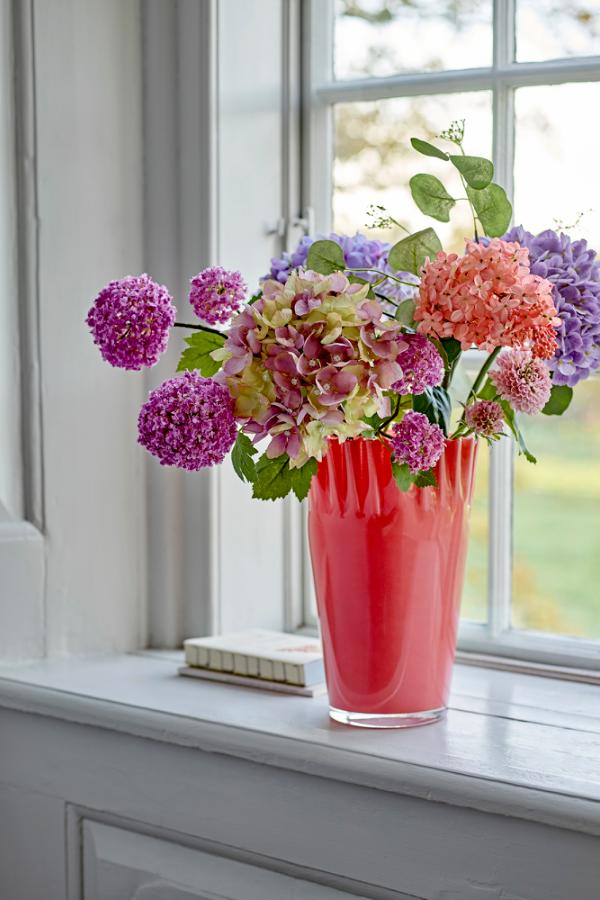 Hydrangea Stilk, Rosa, Kunstige Blomster